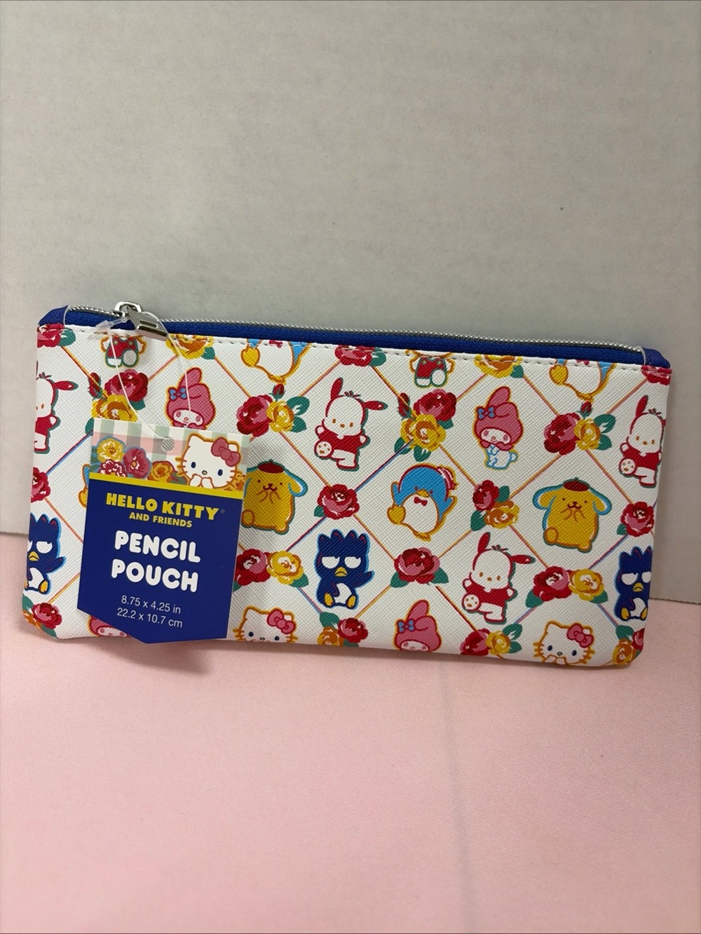Hello Kitty Multicharacter Floral Pencil Pouch - White, Blue, Red, Yellow